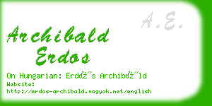 archibald erdos business card